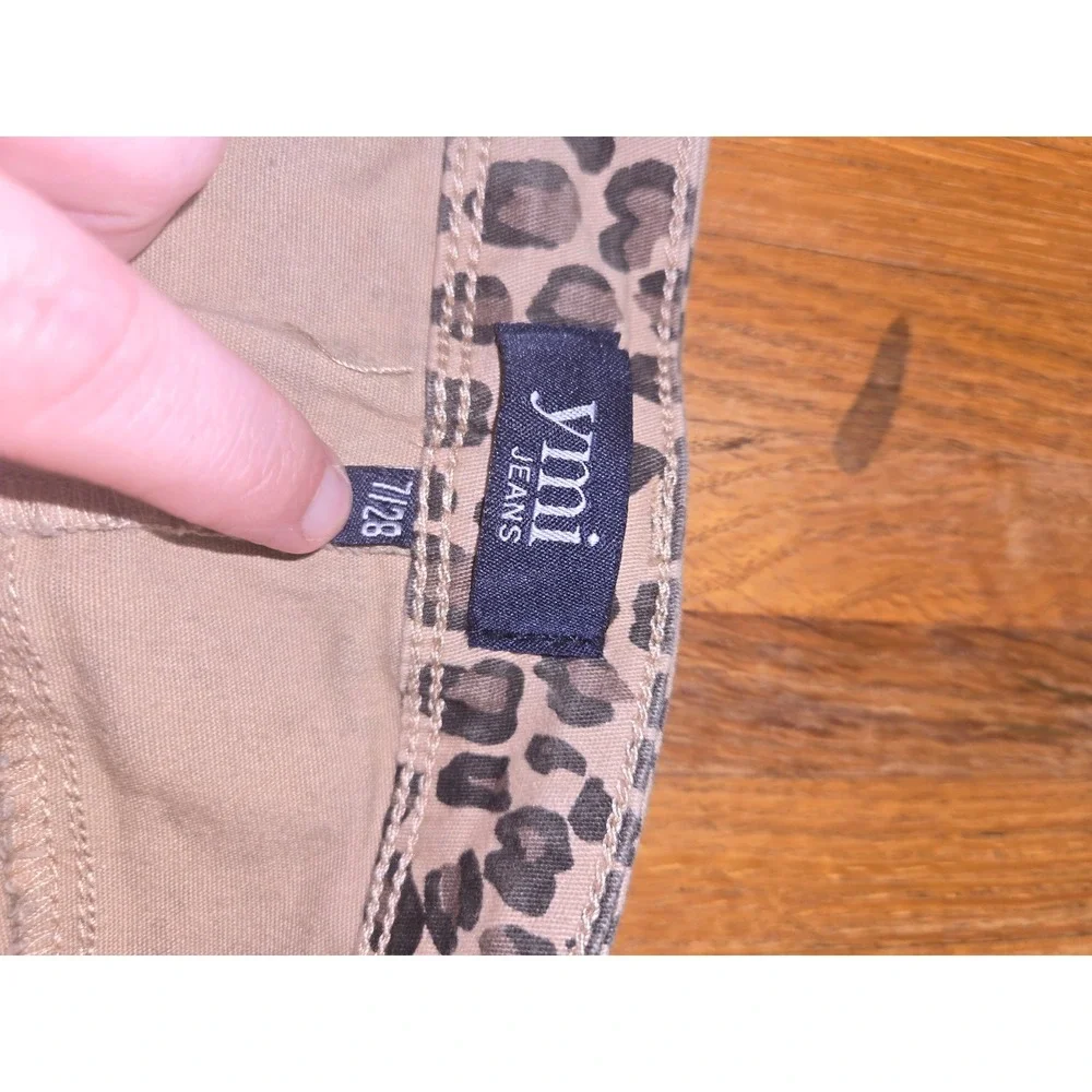 YMI Women 7/28 Brown Tan Bold‎ Cheetah Animal Print High Rise Skinny Ankle Jeans